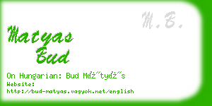 matyas bud business card